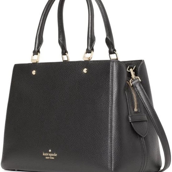 kate spade handbag purse Leila medium triple compartment satchel in leather - Picture 5 of 7